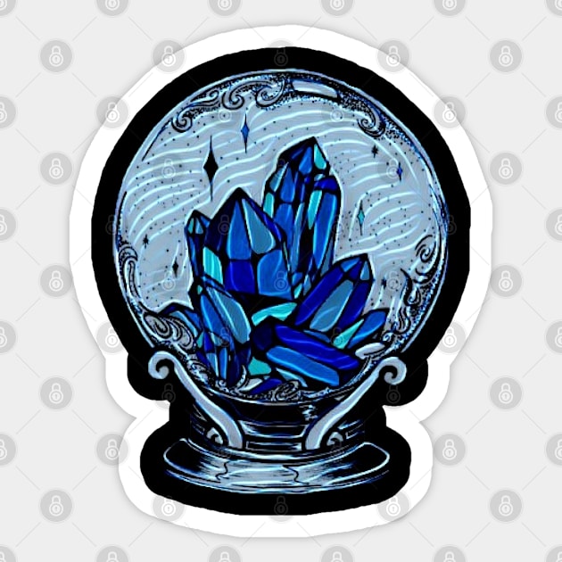 Blue Wavy Magick Crystal Ball Sticker by Wicca Fairy